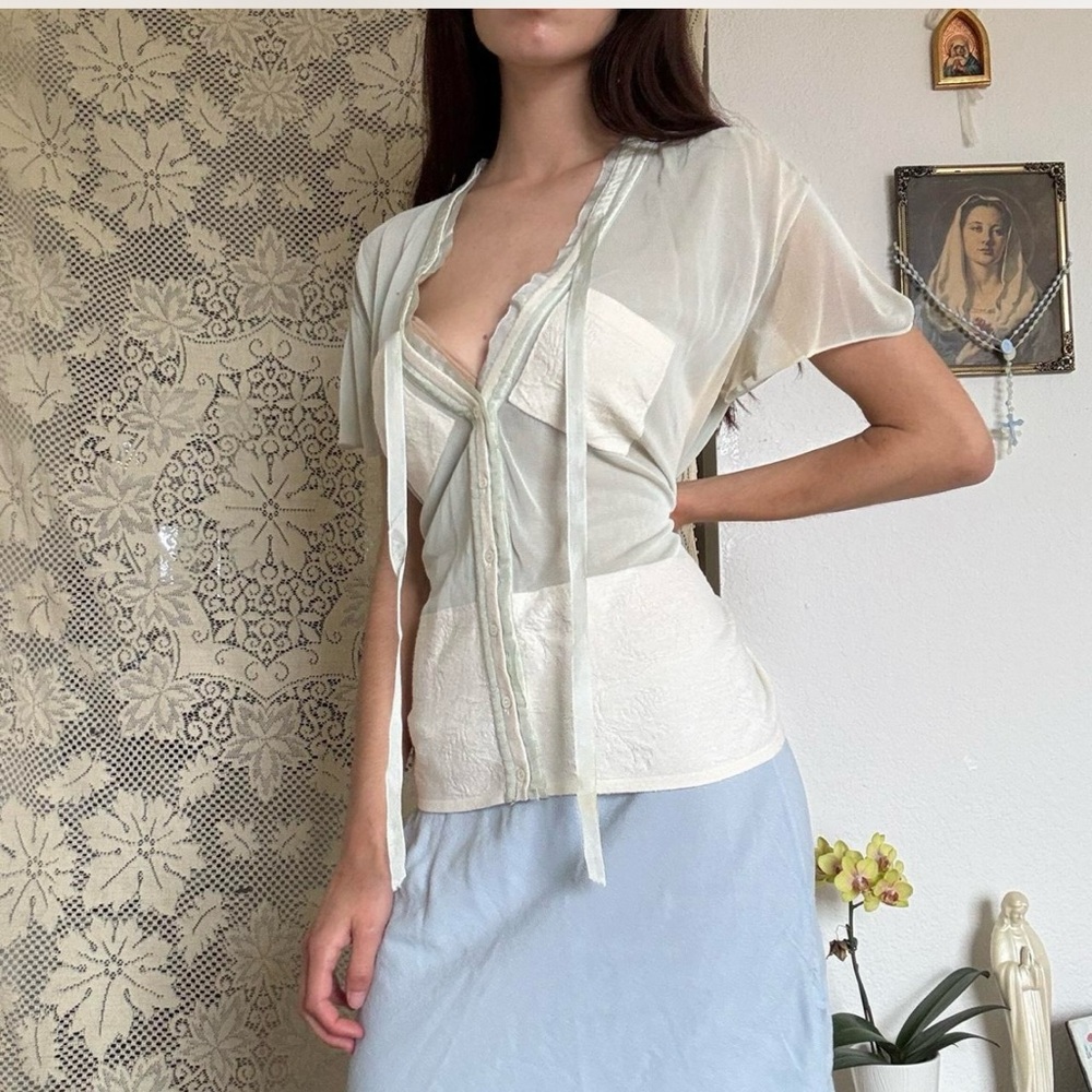 Vintage Christian Dior Sheer Blouse